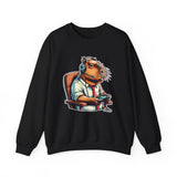 Gamer Capybara with Headset and Controller Unisex Sweatshirt