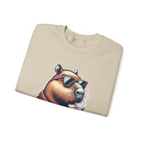 Stylish Capybara with Sunglasses and Boba Unisex Sweatshirt