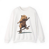 Skater Capybara Riding Skateboard Unisex Sweatshirt