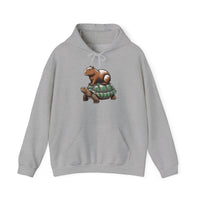 Funny Capybara Riding Turtle Design Unisex Hoodie