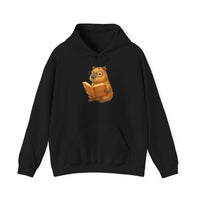 Bookworm Capybara Glasses On Unisex Hoodie