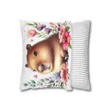 Floral Capybara Bliss Pillowcase
