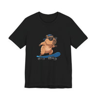 Sunglasses Capybara Skateboarding Vibes Unisex T-Shirt