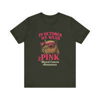 Capybara October Pink Breast Cancer Support Unisex T-Shirt