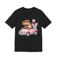 Stylish Capybara Car Adventure Unisex T-Shirt