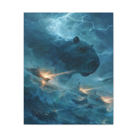Kaiju Capybara Attack Canvas Print