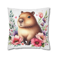 Floral Capybara Bliss Pillowcase