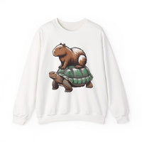 Funny Capybara Riding Turtle Design Unisex Sweatshirt