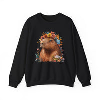 Boho Wildflower Capybara Portrait Unisex Sweatshirt