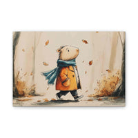 Autumn Stroll Capybara Cozy Vibes Canvas Print