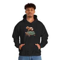 Funny Capybara Riding Turtle Design Unisex Hoodie