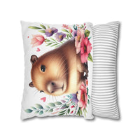 Floral Capybara Bliss Pillowcase