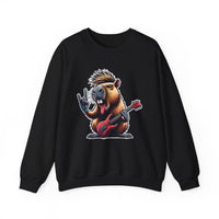 Rockstar Capybara with Electric Guitar Unisex Sweatshirt
