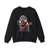 Rockstar Capybara with Electric Guitar Unisex Sweatshirt