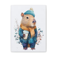 Winter Capy Vibes Canvas Print