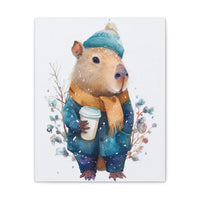 Winter Capy Vibes Canvas Print