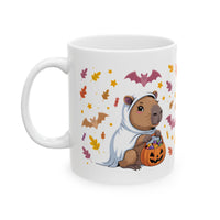 Ghost Capybara Trick or Treat Ceramic Mug
