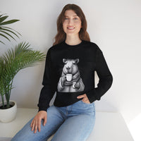 Cozy Capybara Drinking Coffee Mug Unisex Sweatshirt
