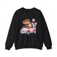Stylish Capybara Car Adventure Unisex Sweatshirt