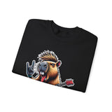 Rockstar Capybara with Electric Guitar Unisex Sweatshirt