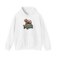 Funny Capybara Riding Turtle Design Unisex Hoodie
