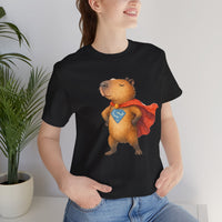 Super Capybara Hero With Red Cape Unisex T-Shirt