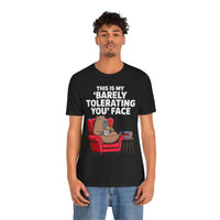 Funny Capybara Barely Tolerating You Face Unisex T-Shirt