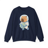 Astronaut Capybara Holding Earth Unisex Sweatshirt