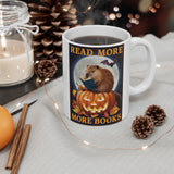 Halloween Capybara Reading Book Ceramic Mug