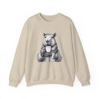 Cozy Capybara Drinking Coffee Mug Unisex Sweatshirt