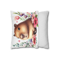 Floral Capybara Bliss Pillowcase