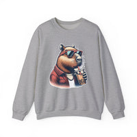 Stylish Capybara with Sunglasses and Boba Unisex Sweatshirt