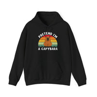 Pretend Im A Capybara Retro Sunset Unisex Hoodie