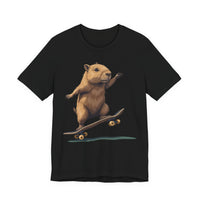 Skater Capybara Riding Skateboard Unisex T-Shirt