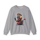 Rockstar Capybara with Electric Guitar Unisex Sweatshirt