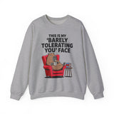 Funny Capybara Barely Tolerating You Face Unisex Sweatshirt