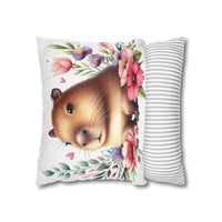 Floral Capybara Bliss Pillowcase
