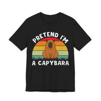 Pretend Im A Capybara Retro Sunset Unisex T-Shirt