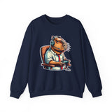Gamer Capybara with Headset and Controller Unisex Sweatshirt
