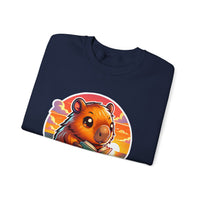 Adorable Capybara Sunset Reading Vibes Unisex Sweatshirt