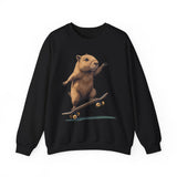 Skater Capybara Riding Skateboard Unisex Sweatshirt