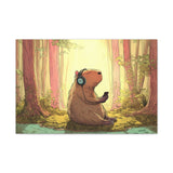 Lofi Capybara Forest Music Canvas Print