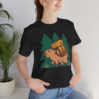 Hiking Capybara Trail Explorer Unisex T-Shirt
