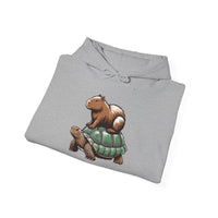 Funny Capybara Riding Turtle Design Unisex Hoodie