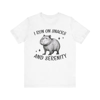 I Run On Snacks And Serenity Capybara Unisex T-Shirt