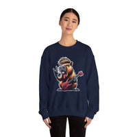 Rockstar Capybara with Electric Guitar Unisex Sweatshirt