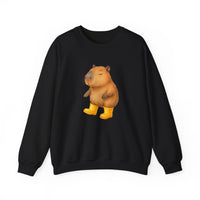 Capybara In Yellow Rain Boots Unisex Sweatshirt