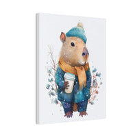 Winter Capy Vibes Canvas Print