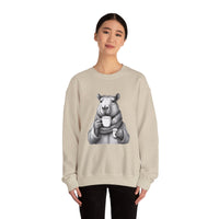 Cozy Capybara Drinking Coffee Mug Unisex Sweatshirt