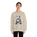 Cozy Capybara Drinking Coffee Mug Unisex Sweatshirt